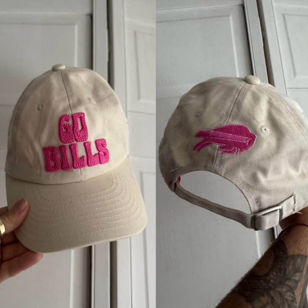 Women's pink & white Buffalo Bills hat